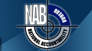 Officials from Pakistan’s National Accountability Bureau speak at a press conference on cross-border cooperation with UAE authorities to combat money laundering and recover offshore assets.