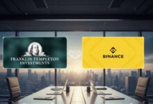 Franklin Templeton and Binance logos representing tokenized money market fund collateral for institutional crypto trading.